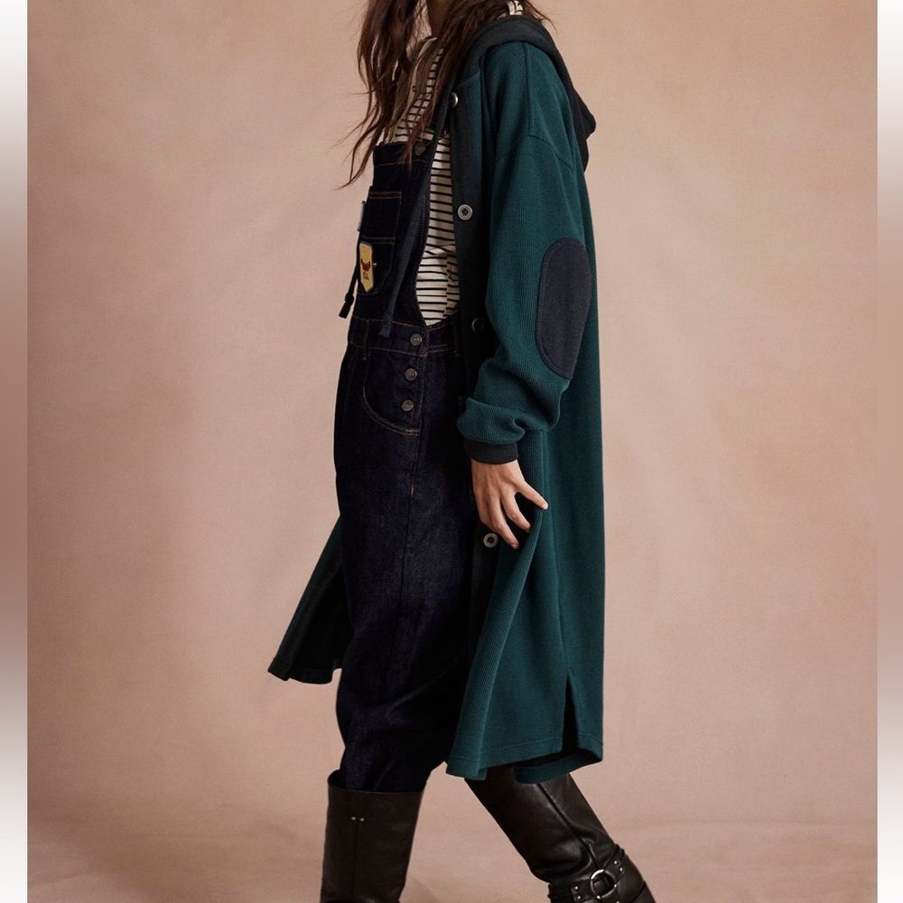 NWOT Free People Tomorrows Sweatshirt Cardigan in Rainforest